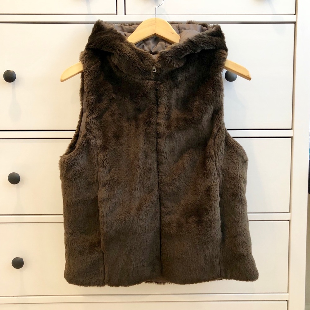 J. Crew Hooded Teddy Vest M